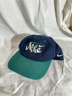 Vintage Nike Double Logo Embroidered Snapback Hat